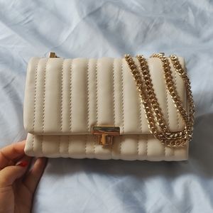 Zara cream faux leather purse